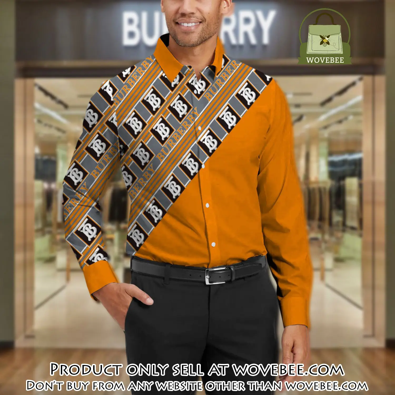 Burberry long sleeves button down shirt for elegant men lsb1014 wvb1047537